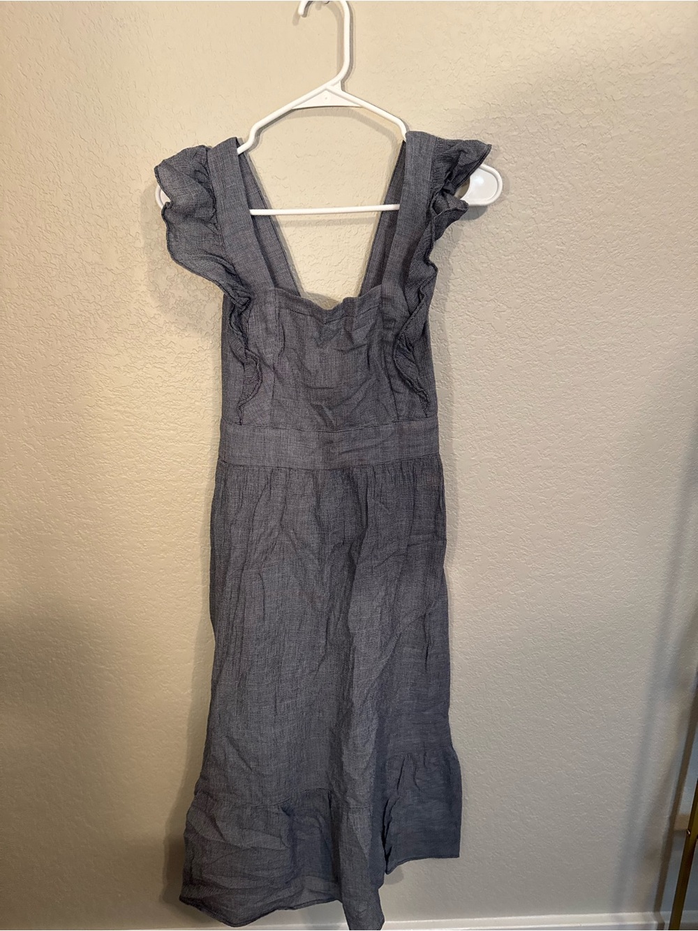 LOFT Women’s Blue Ruffle Strap Midi Dress